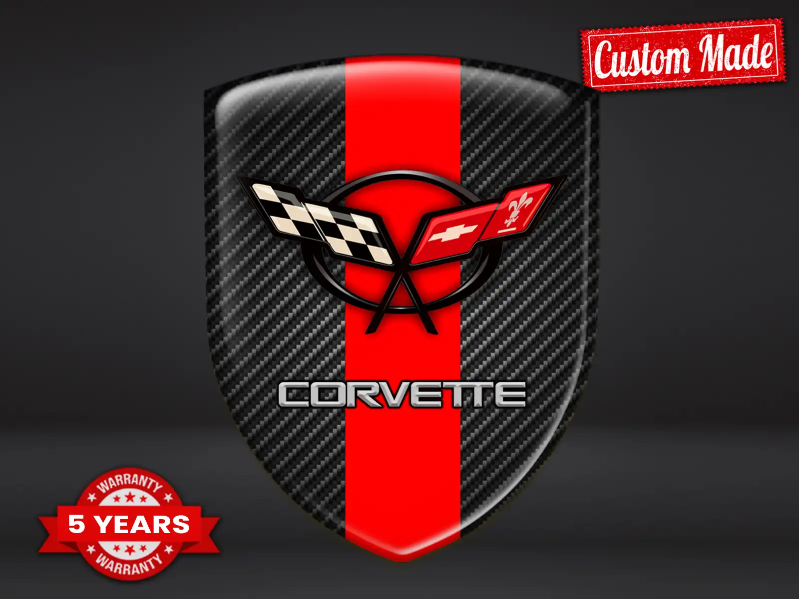 Corvette Adesivo Fibra Carbonio Auto Lusso Elegante Creativo